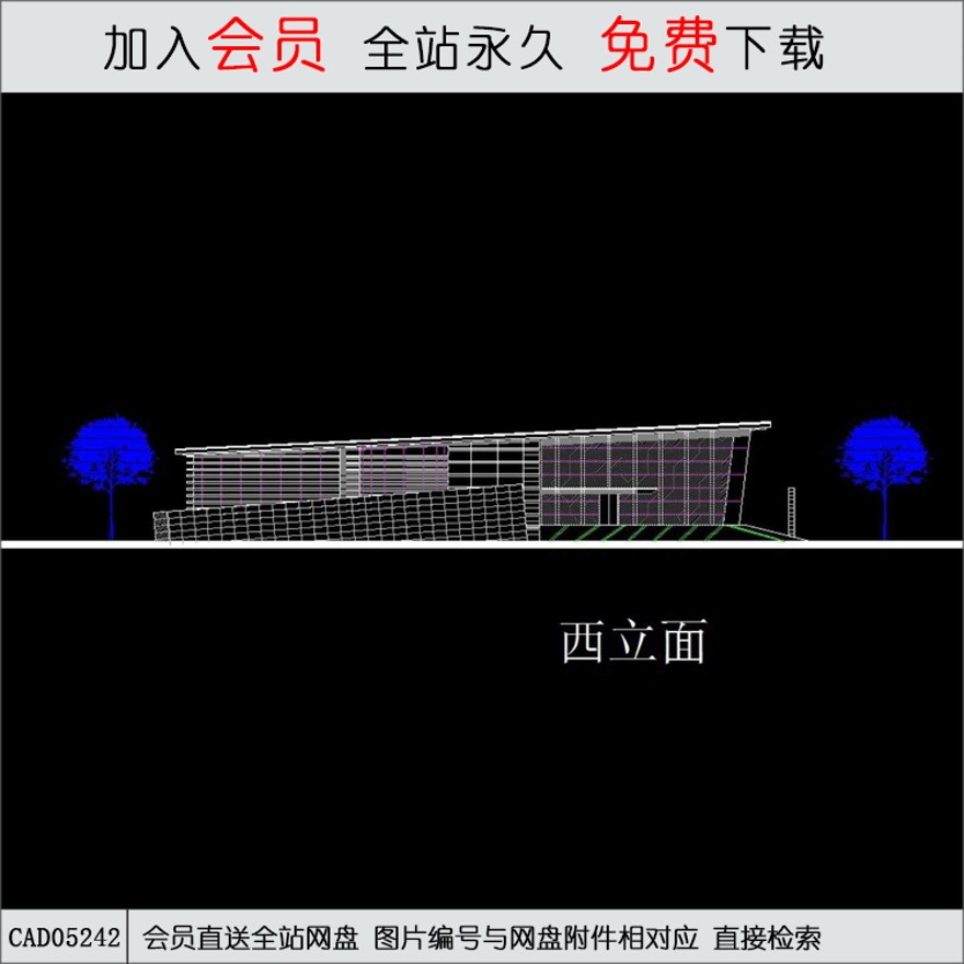 图书馆设计-CAD方案平面图/立剖面图/施工图系列