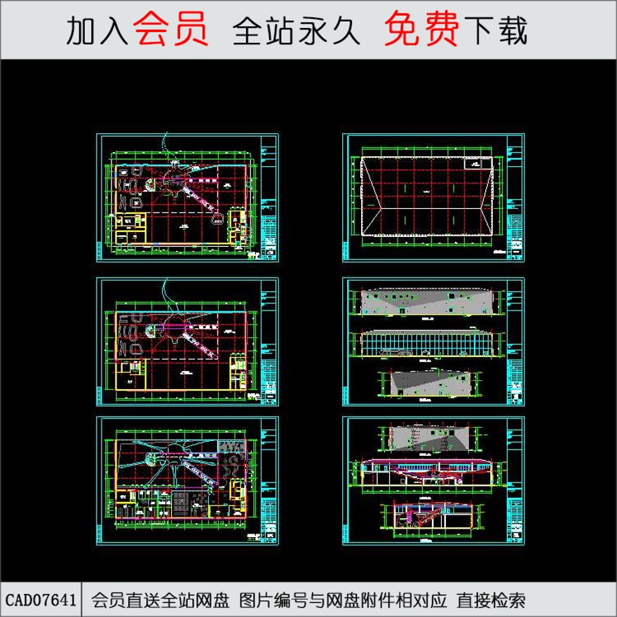 2层世博会比利时馆建筑方案设计-CAD方案平面图/立剖面图/施工图系列