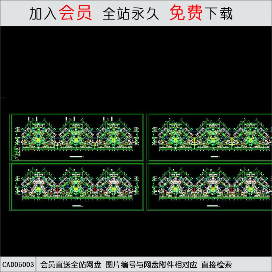 CAD-高层住宅住宅设计标准化层平面图.d-CAD方案平面图/立剖面图/施工图系列