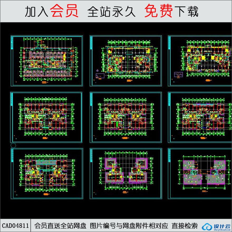 CAD住宅-CAD方案平面图/立剖面图/施工图系列