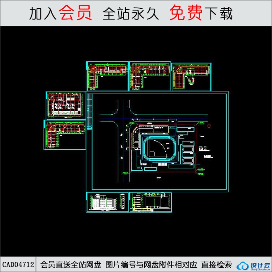 CAD底商住宅楼建筑设-CAD方案平面图/立剖面图/施工图系列