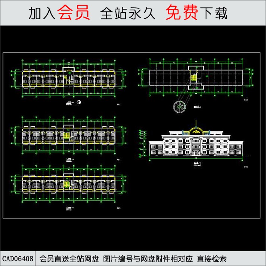 某酒店式公寓平立面方案图-CAD方案平面图/立剖面图/施工图系列