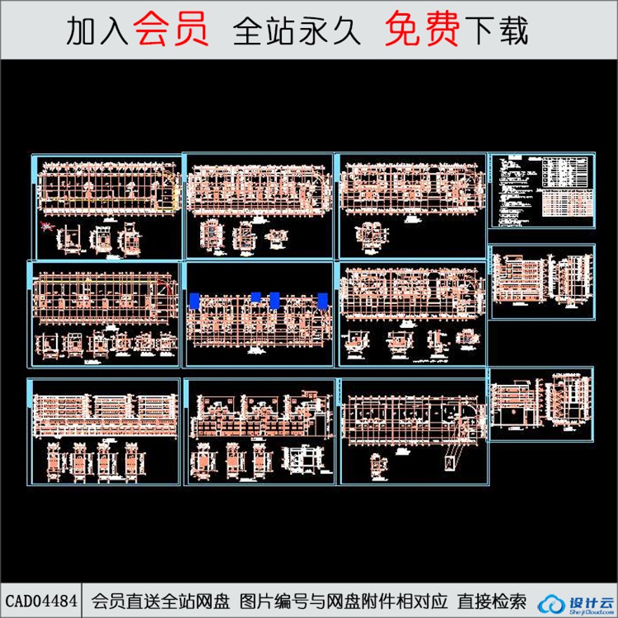 CAD住宅施工图-CAD方案平面图/立剖面图/施工图系列