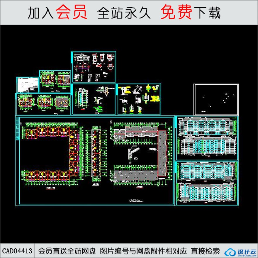 CAD住宅建筑扩出图-CAD方案平面图/立剖面图/施工图系列