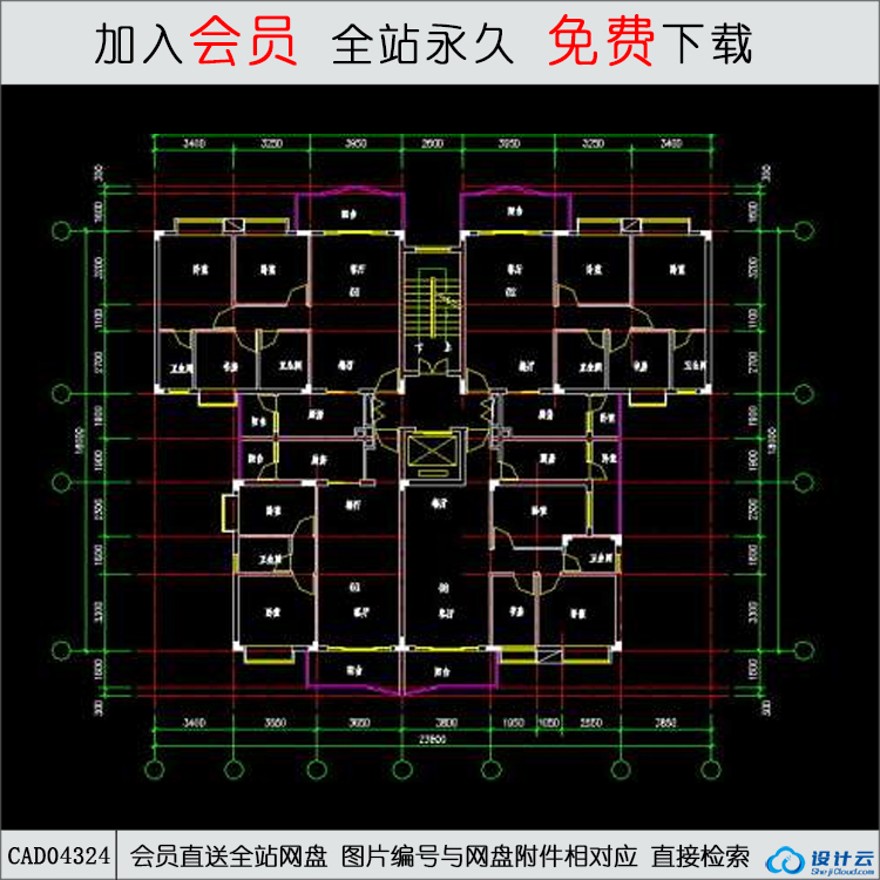 CAD保利花园-CAD方案平面图/立剖面图/施工图系列