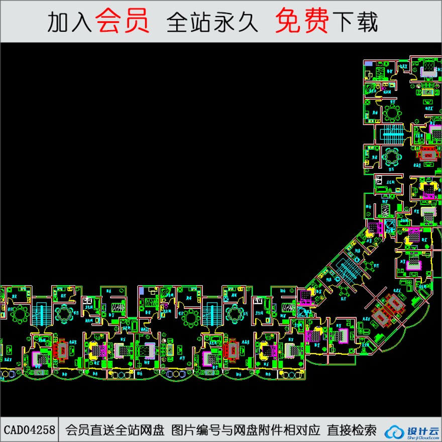 CAD某临街住宅平面图-CAD方案平面图/立剖面图/施工图系列