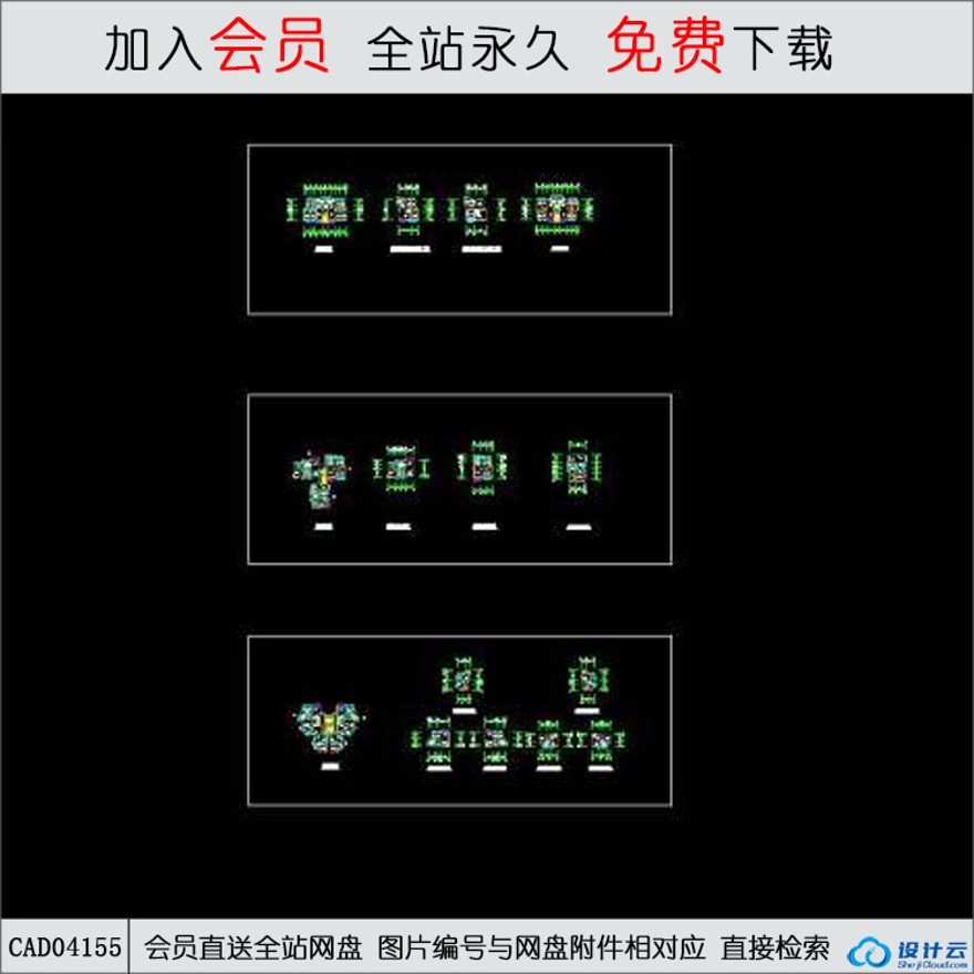 CAD嘉多利花园-CAD方案平面图/立剖面图/施工图系列