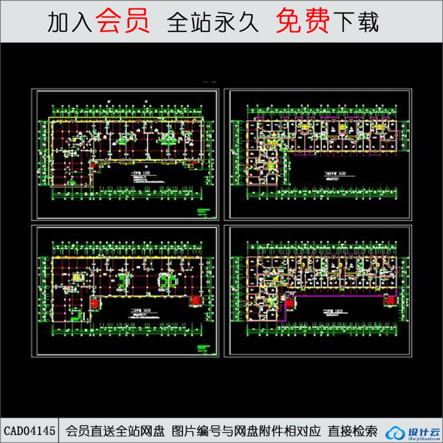 CAD前进村农民集资楼平面图-CAD方案平面图/立剖面图/施工图系列