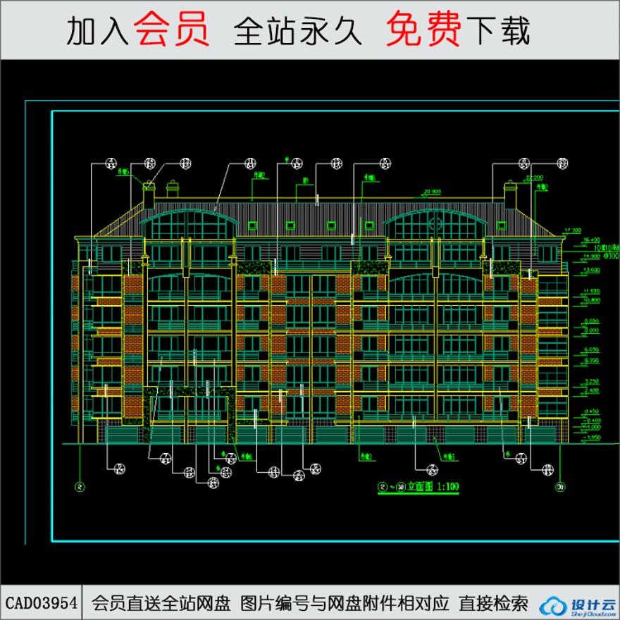 CAD住宅设计图-CAD方案平面图/立剖面图/施工图系列