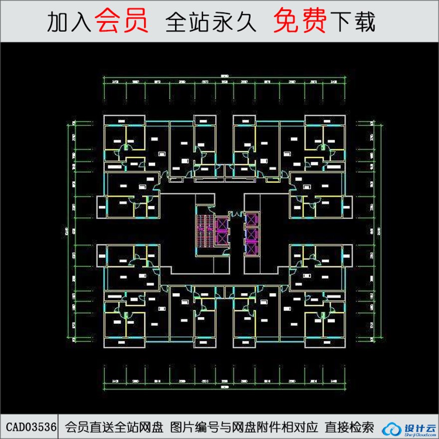 CAD兰溪谷高层住宅住宅平立剖全-CAD方案平面图/立剖面图/施工图系列