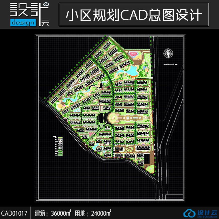 一套居住高层住宅公寓居住小区洋房规划住宅建筑方案设计CAD图纸建筑面积36