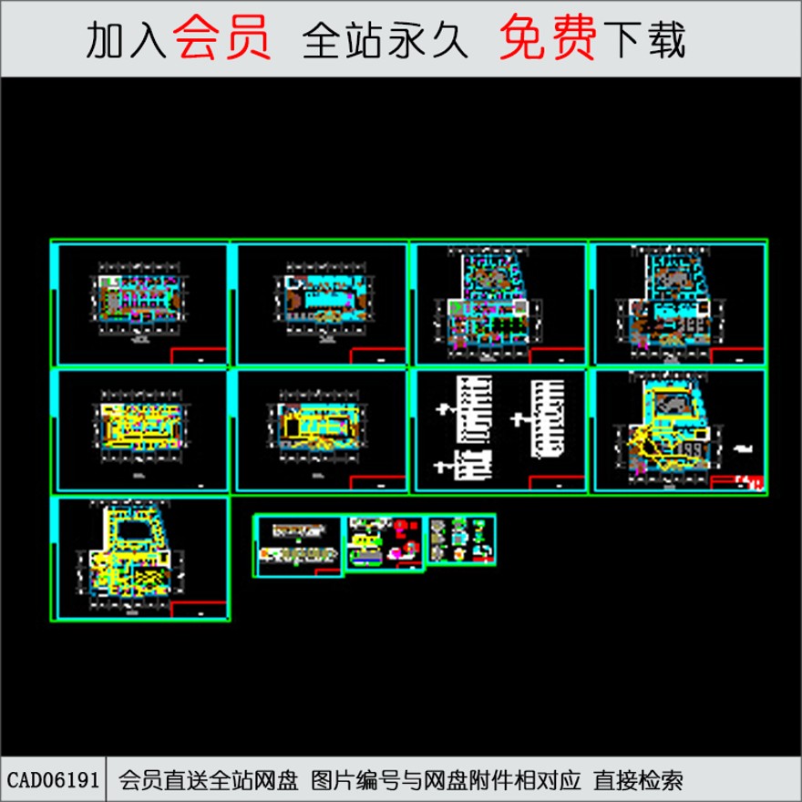 某咖啡厅装修详图-CAD方案平面图/立剖面图/施工图系列