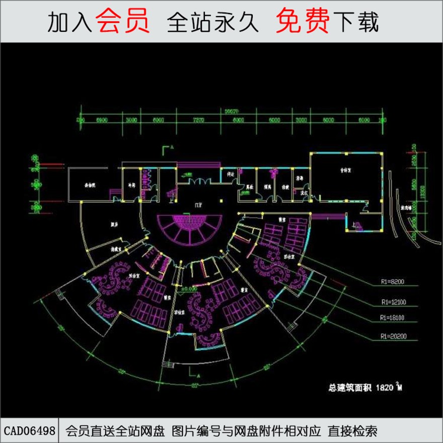 现代风商业建筑景观会所设计-CAD方案平面图/立剖面图/施工图系列