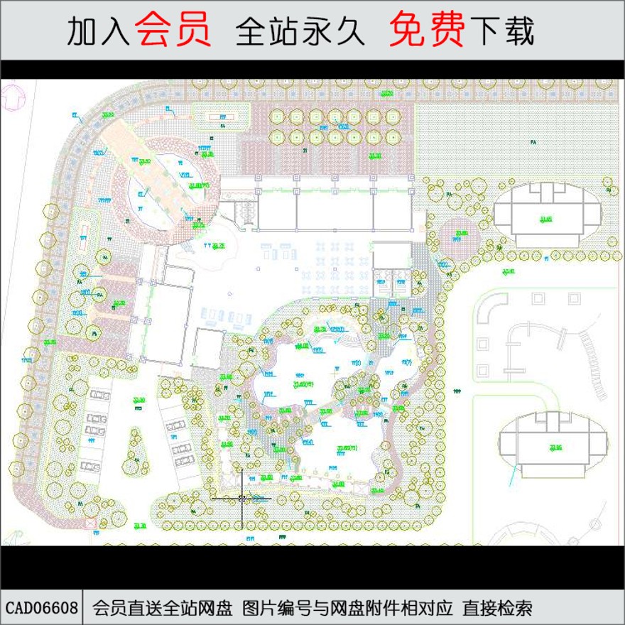 某会所建筑景观设计全套施工图-CAD方案平面图/立剖面图/施工图系列