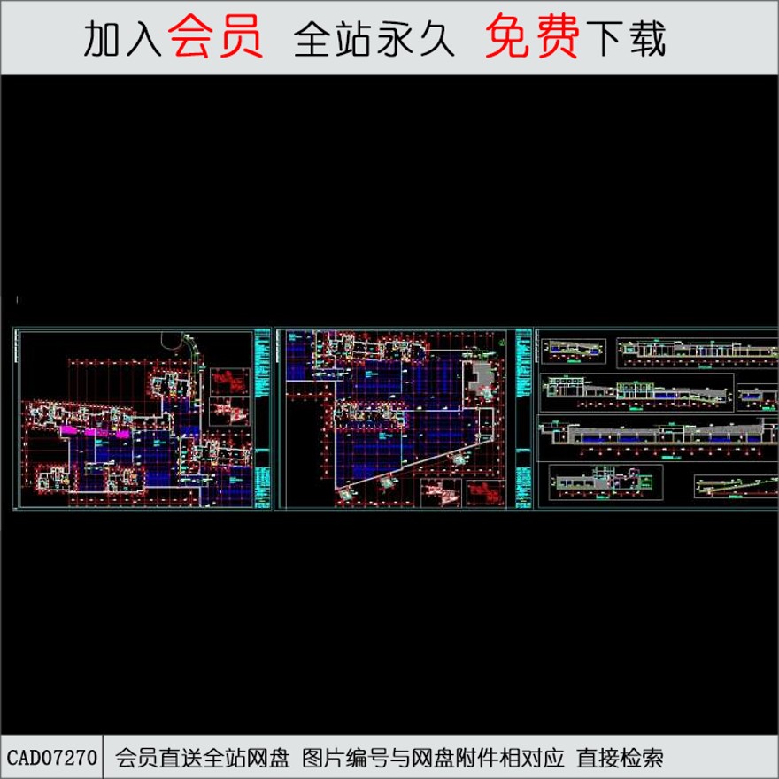 地库平面+剖面-CAD方案平面图/立剖面图/施工图系列