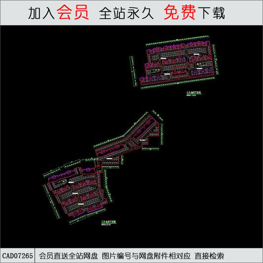 商业地库CAD施工图-CAD方案平面图/立剖面图/施工图系列