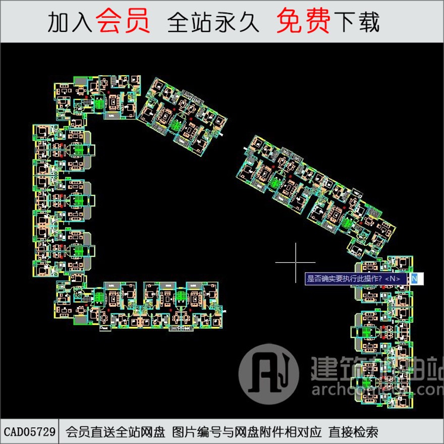 多层小高层住宅典型组团绿化平面图-CAD方案平面图/立剖面图/施工图系列