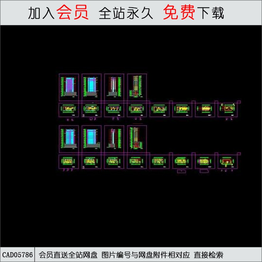 商业建筑cad-CAD方案平面图/立剖面图/施工图系列