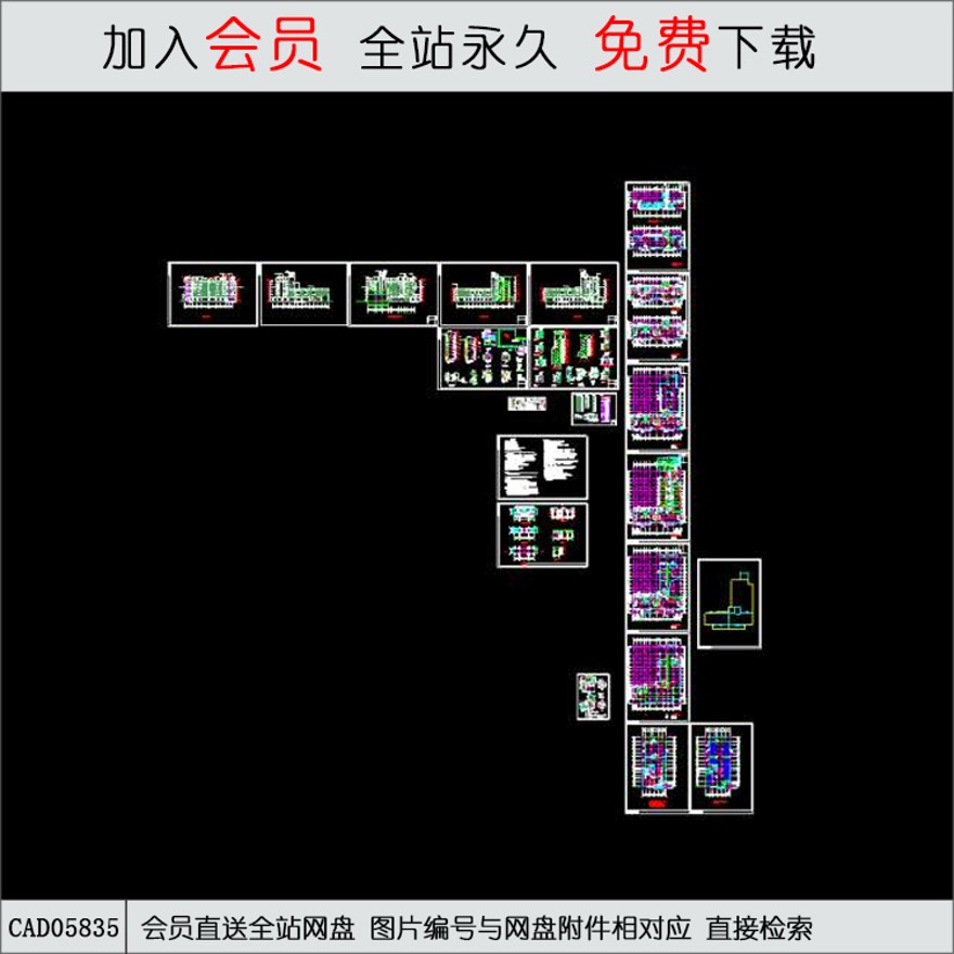 临城农贸市场建筑施工图-CAD方案平面图/立剖面图/施工图系列