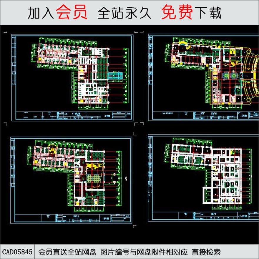 国际广场平面图-CAD方案平面图/立剖面图/施工图系列