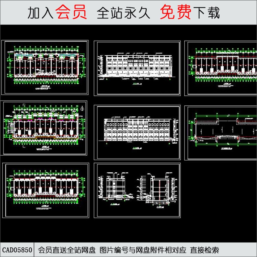 某商场平立剖面图-CAD方案平面图/立剖面图/施工图系列