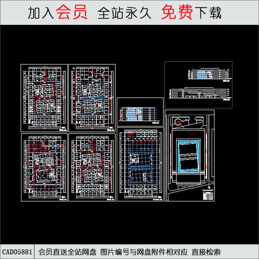 商场平立面图-CAD方案平面图/立剖面图/施工图系列