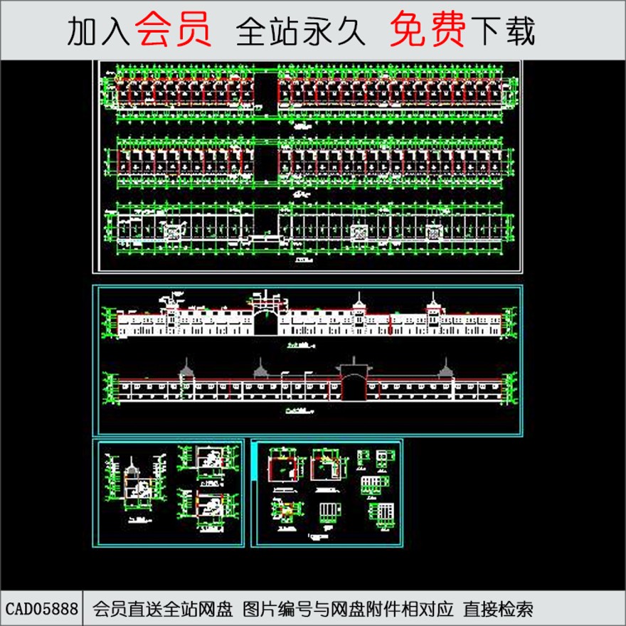 商铺设计扩出图-CAD方案平面图/立剖面图/施工图系列