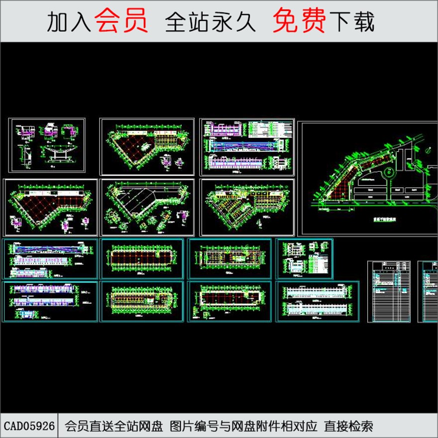 新铺位小商品市场施工-CAD方案平面图/立剖面图/施工图系列