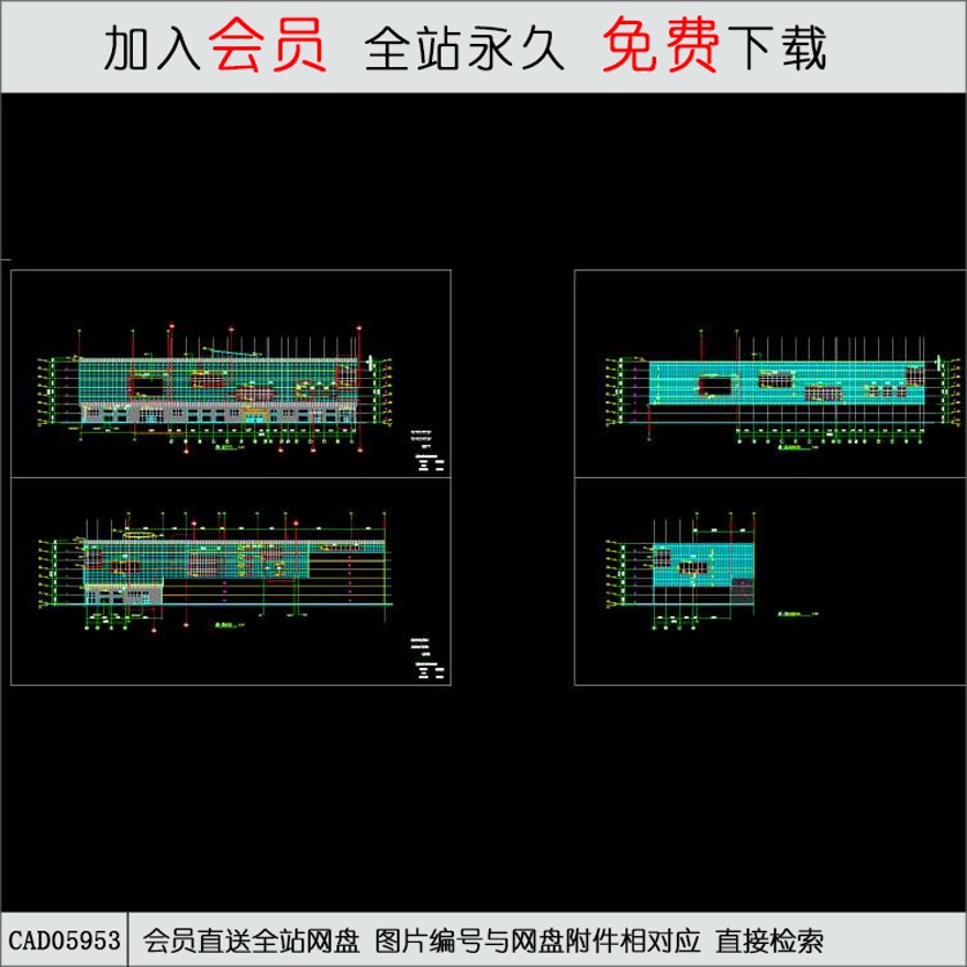 商业立面-CAD方案平面图/立剖面图/施工图系列