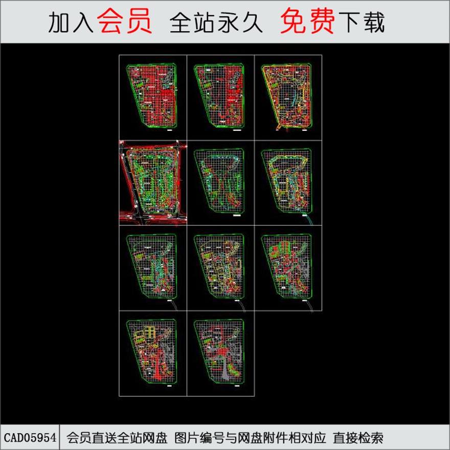 商业平面图-CAD方案平面图/立剖面图/施工图系列