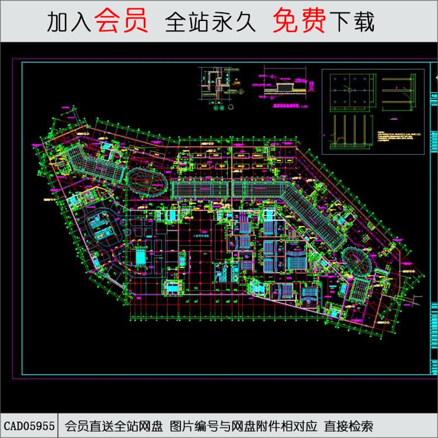 商业平面图-CAD方案平面图/立剖面图/施工图系列