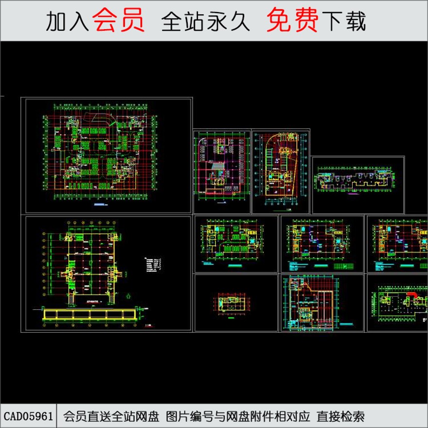 商业施工图-CAD方案平面图/立剖面图/施工图系列