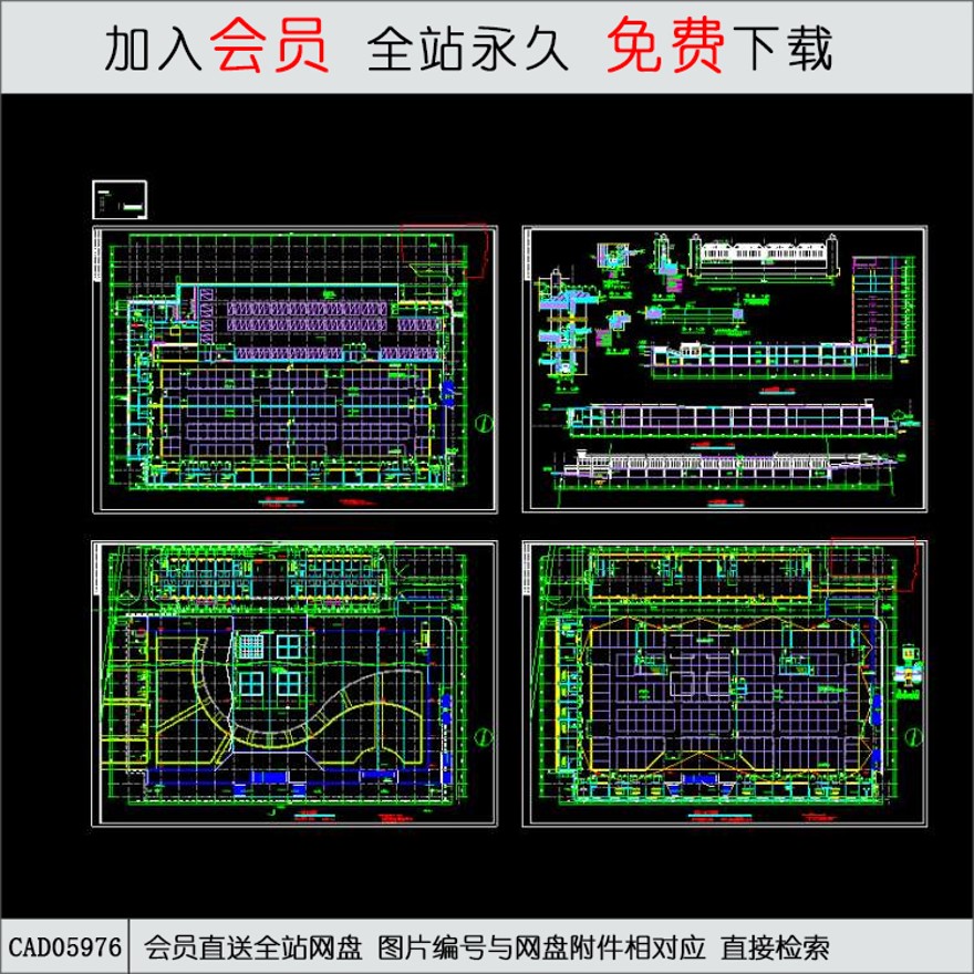 地下商场及宾馆施工图-CAD方案平面图/立剖面图/施工图系列