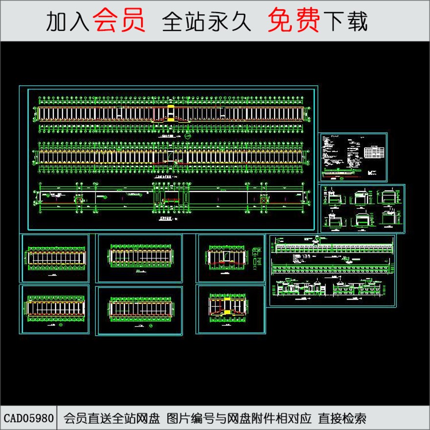 二层商业楼门面房建施.-CAD方案平面图/立剖面图/施工图系列