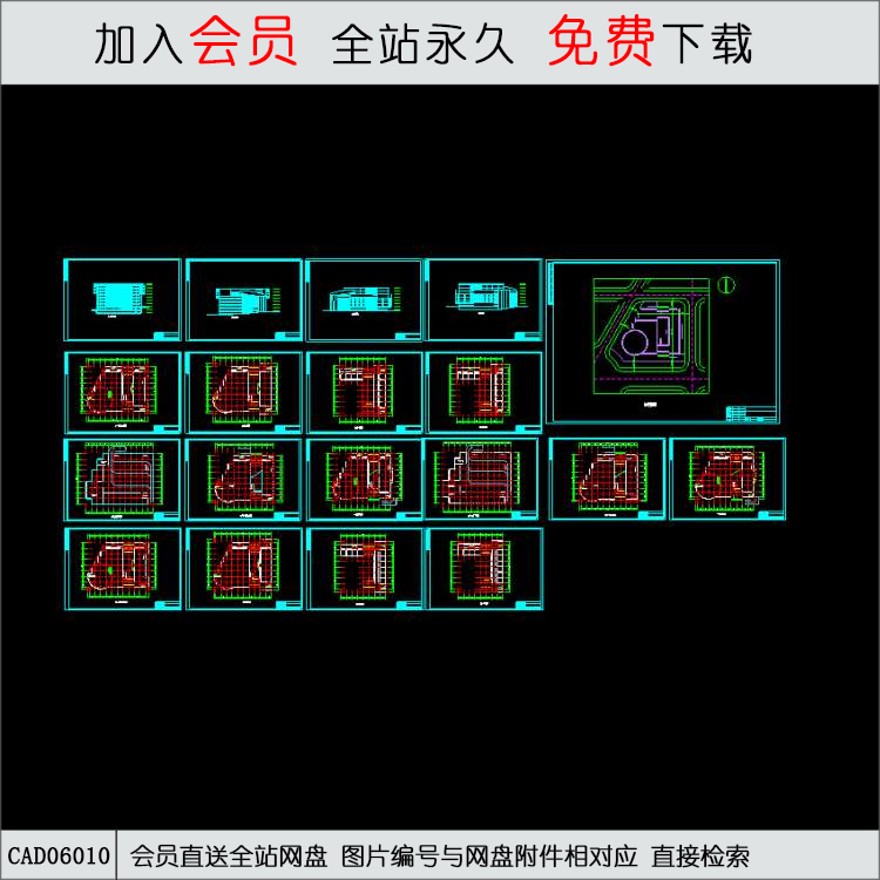 某购物中心初步设计方案.d-CAD方案平面图/立剖面图/施工图系列