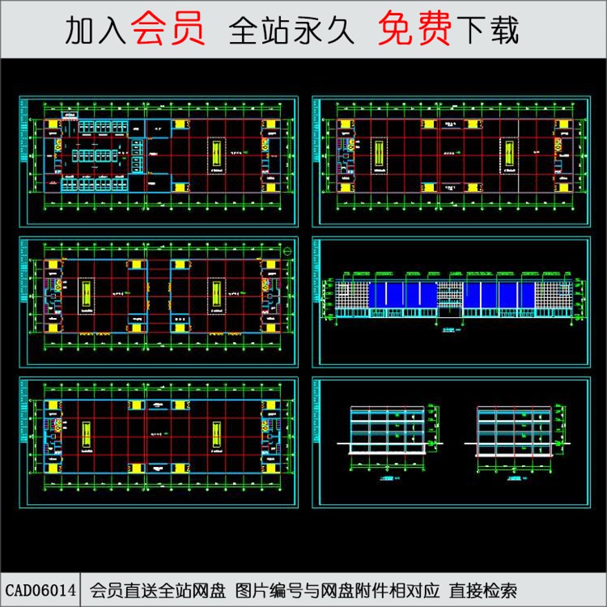 商场CAD施工图-CAD方案平面图/立剖面图/施工图系列