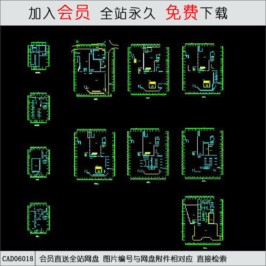 某商场全套图纸-CAD方案平面图/立剖面图/施工图系列