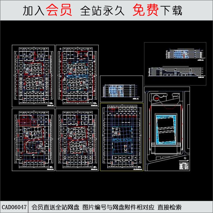 商场平立面图-CAD方案平面图/立剖面图/施工图系列