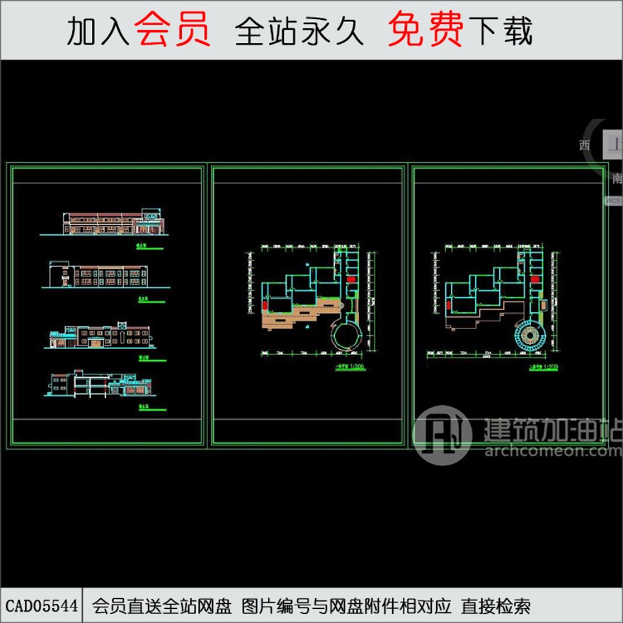 6班幼儿园-CAD方案平面图/立剖面图/施工图系列