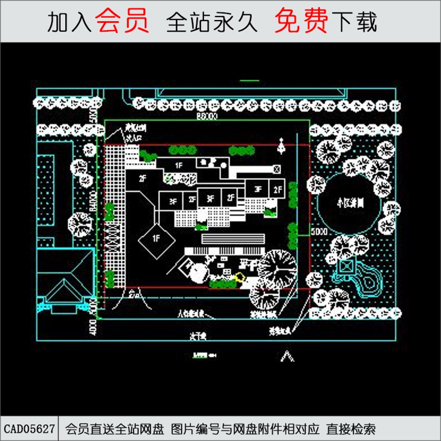 中式幼儿园-CAD方案平面图/立剖面图/施工图系列