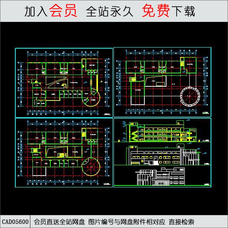 台州白云小学-CAD方案平面图/立剖面图/施工图系列