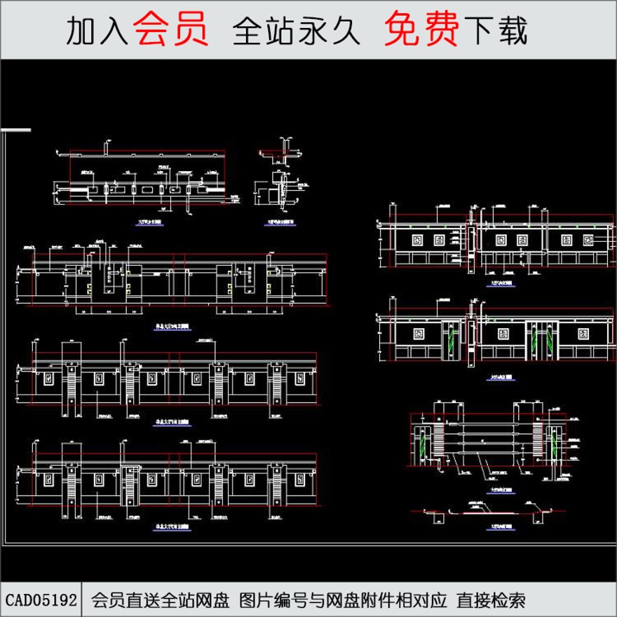 某洗浴中心大厅立面图-CAD方案平面图/立剖面图/施工图系列