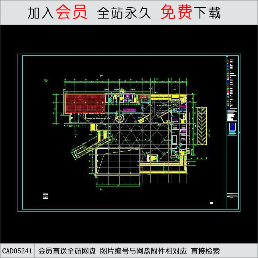 青岛国际帆船中心-运动员中心平面图-CAD方案平面图/立剖面图/施工图系列