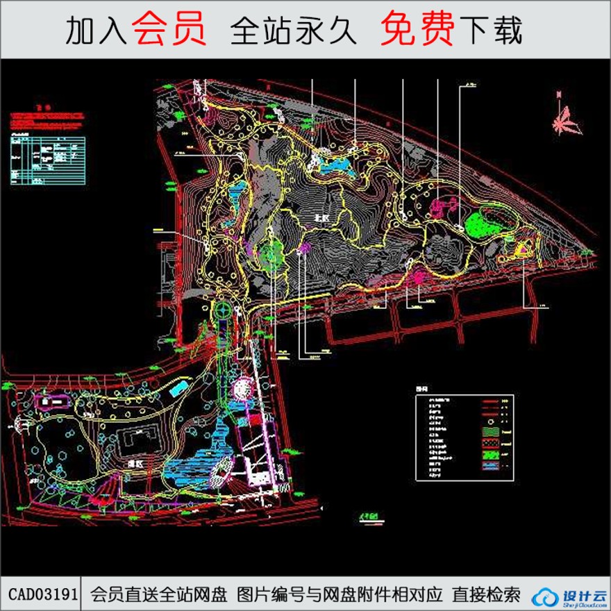 绿博园园林设计绿化植物配置-CAD方案平面图/立剖面图/施工图系列