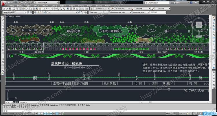 公园景观广场道路设计城市规划设计市政景观园林CAD平面图园林设计绿化植物配置设计规划资