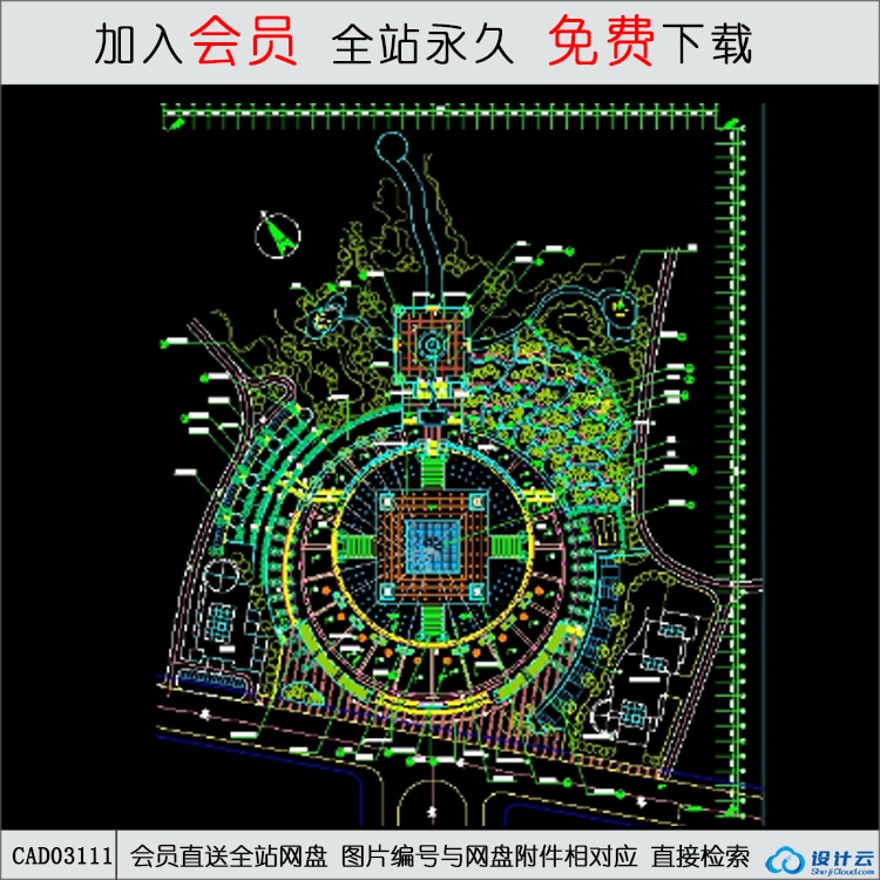 商业城市规划设计广场-CAD方案平面图/立剖面图/施工图系列