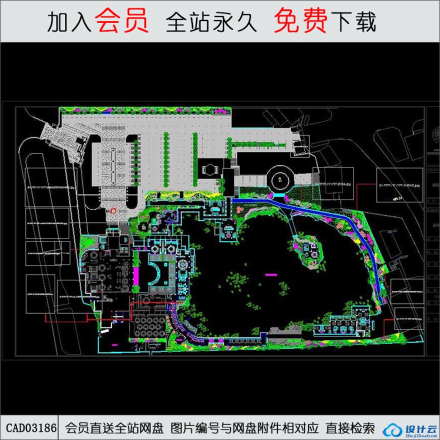 设计单位内部庭院园林设计绿化植物配置设计-CAD方案平面图/立剖面图/施工图系列