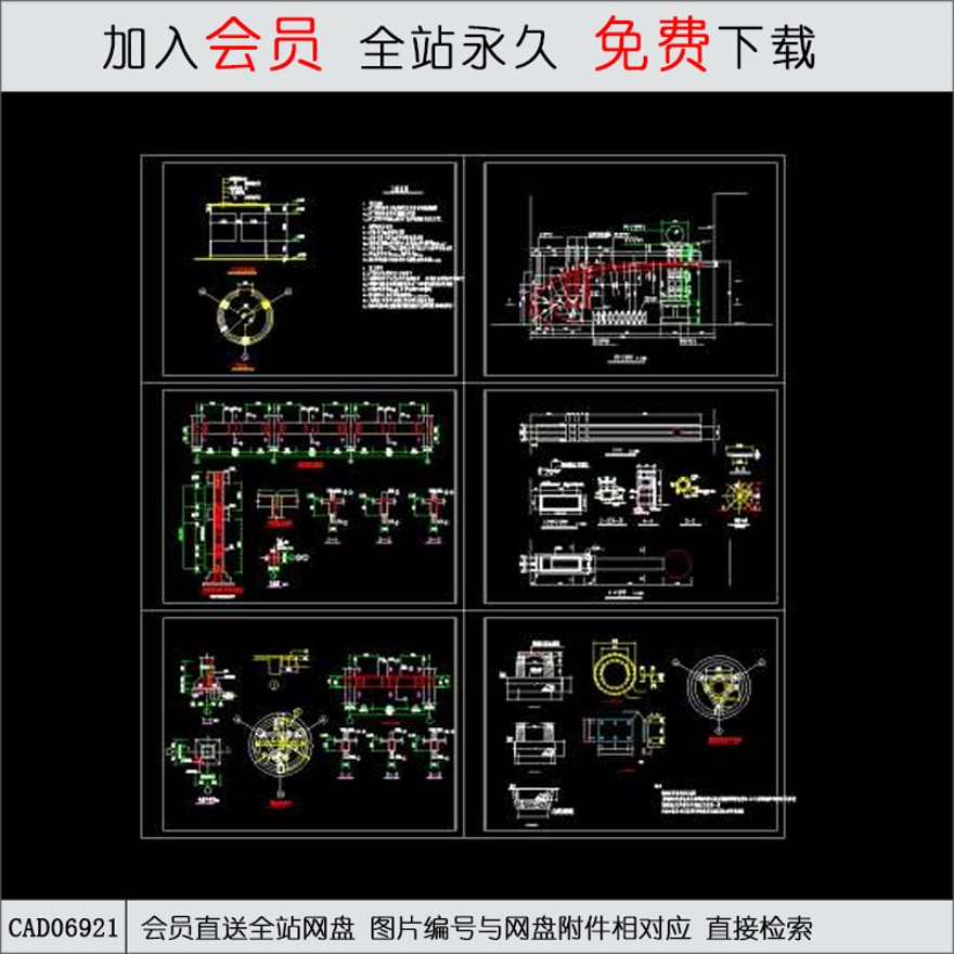 江畔明珠小区大门-CAD方案平面图/立剖面图/施工图系列