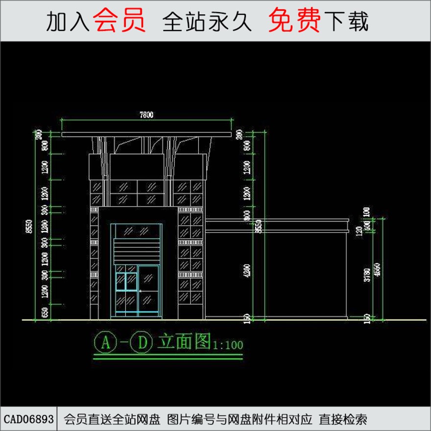 大门cad图纸CAD方案平面图/立剖面图/施工图系列