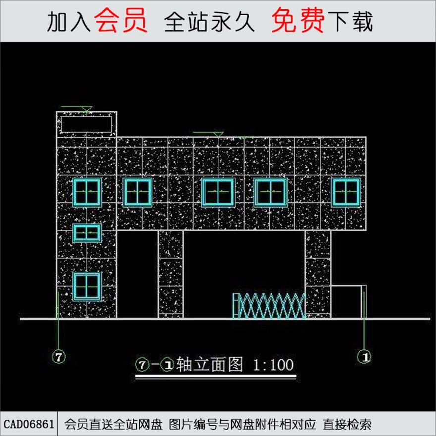 现代风风格大门-CAD方案平面图/立剖面图/施工图系列